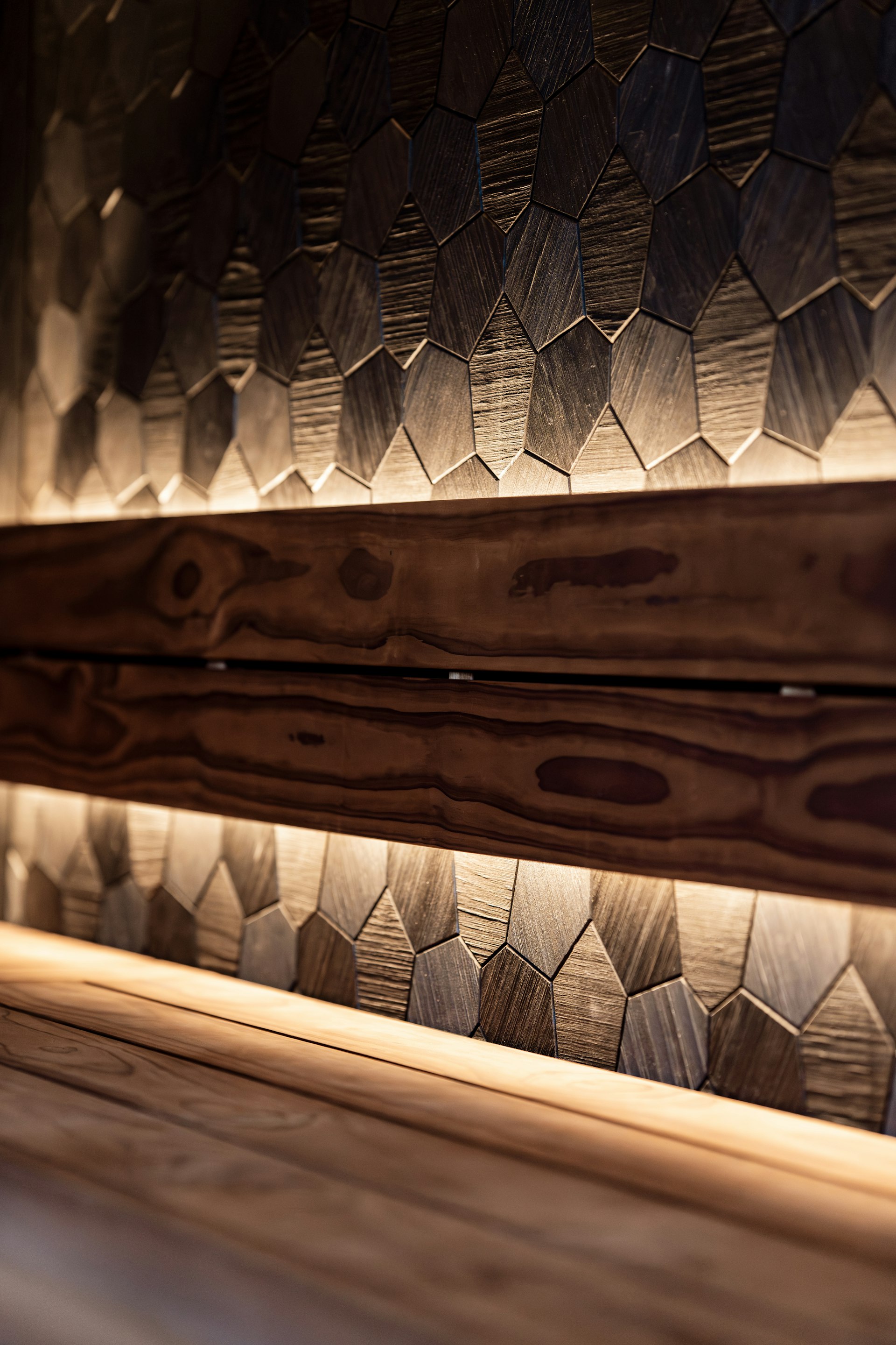 Dark luxury spa interior